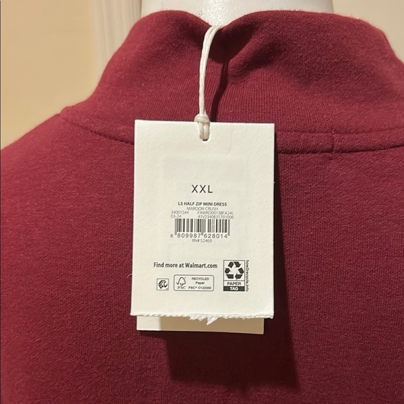 Elegant Burgundy Zip-Up Dress - Picture 7 of 11